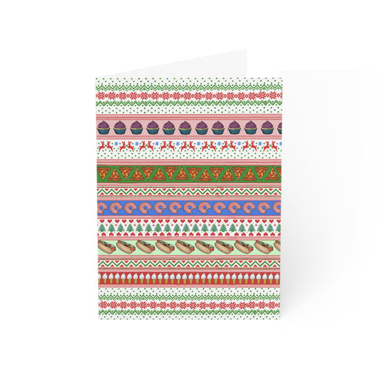 Foodie Fair Isle Greeting Cards Sweet Surprises and Cozy Patterns for a Deliciously Merry Celebration!
