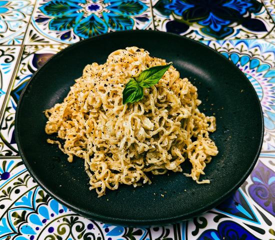 Cacio e Pepe with Ramen noodles and Miso