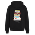 Julia Child Cookbook Stack Hoodie – Hand Drawn Zippered Sweatshirt for Foodies, Chefs & French Cooking Fans - black