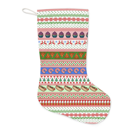 Foodie Fair-Isle Stocking, Foodie Gift, Funny Stocking, Chef Gift, Holidays, Funny Fair-Isle