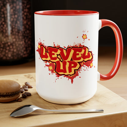 Level Up Mug | Two-Tone Coffee Mugs, 15oz