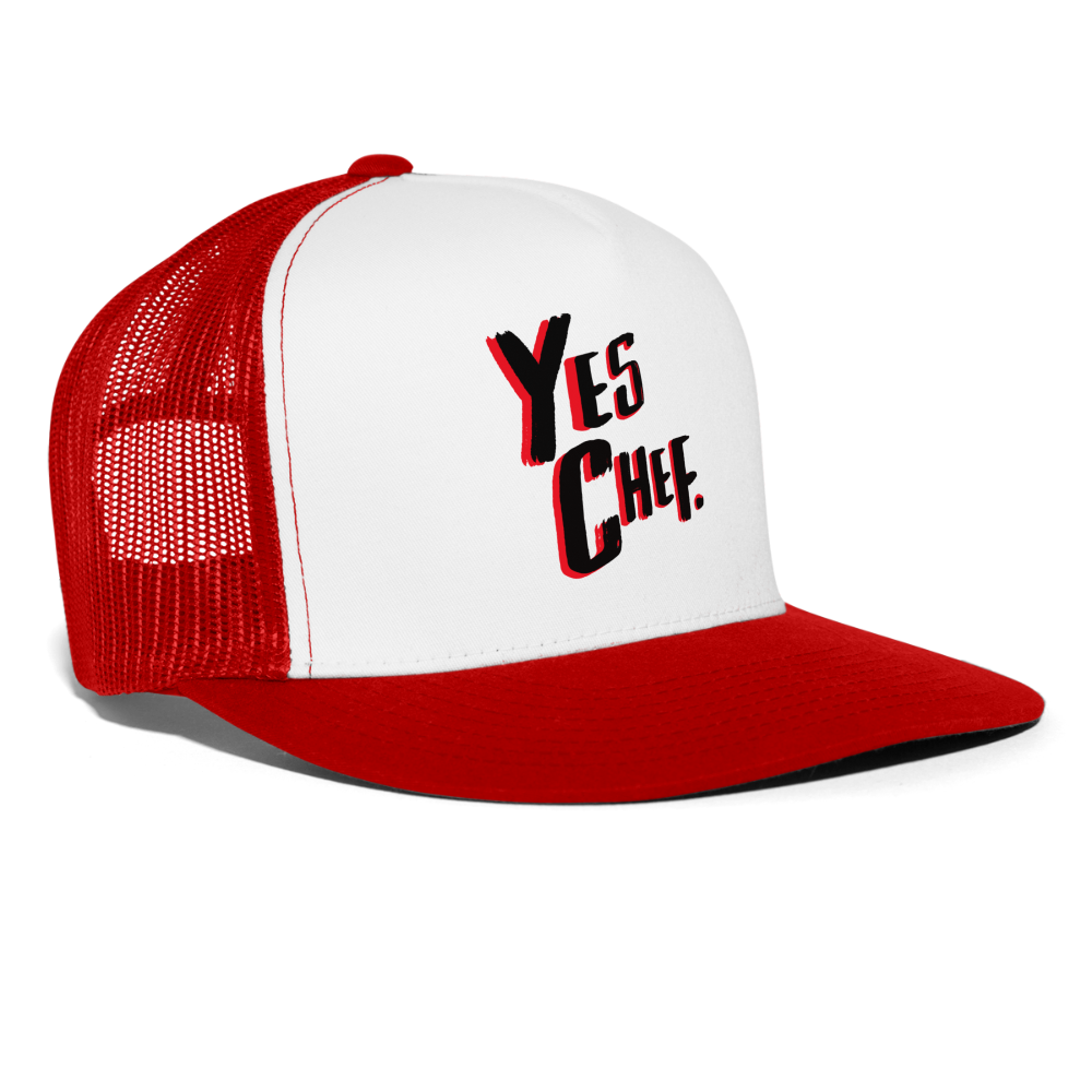 Yes Chef. Trucker Cap - white/red