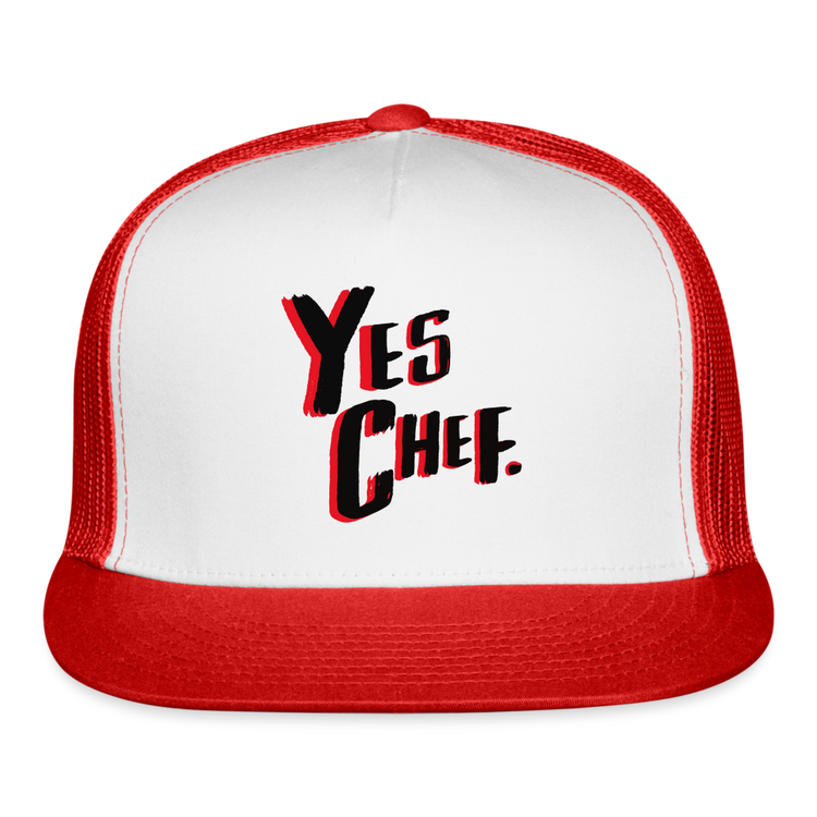 Yes Chef. Trucker Cap - white/red