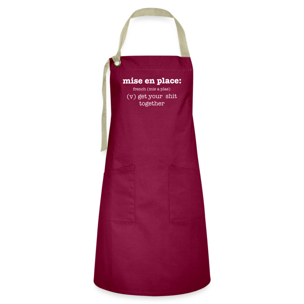 Mise en Place Apron - burgundy/khaki