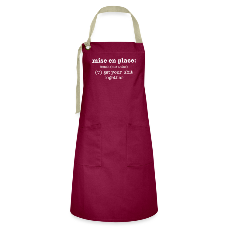 Mise en Place Apron - burgundy/khaki