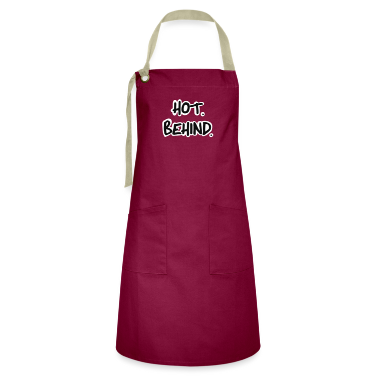 Hot. Behind. Artisan Apron - burgundy/khaki