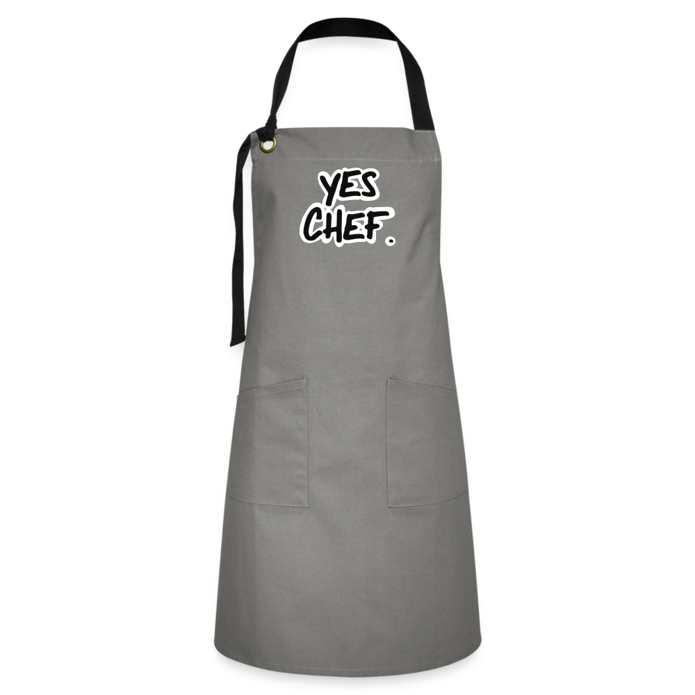 Yes Chef. Artisan Apron - gray/black