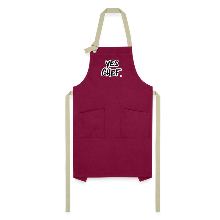 Yes Chef. Artisan Apron - burgundy/khaki