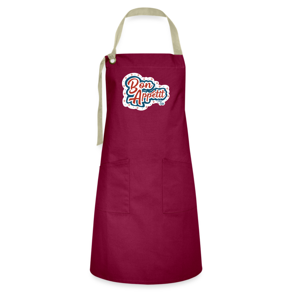 Bon Appetit Julia Child Artisan Apron - burgundy/khaki