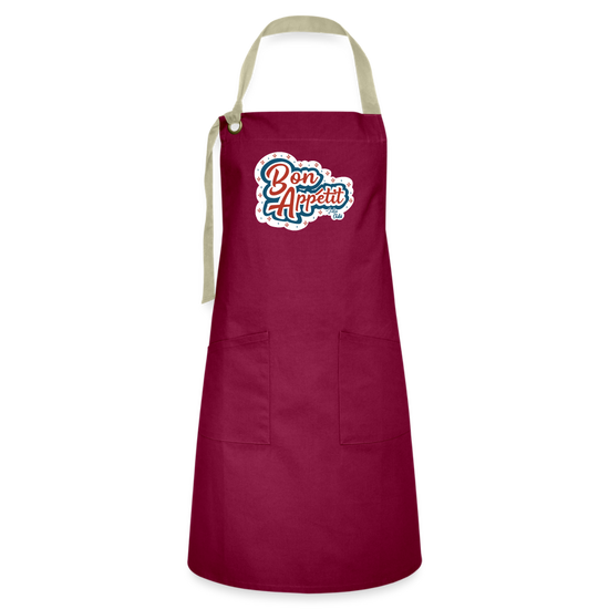 Bon Appetit Julia Child Artisan Apron - burgundy/khaki